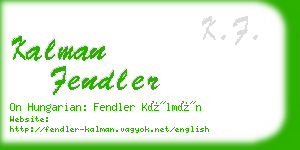 kalman fendler business card